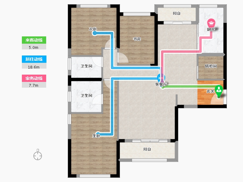 山东省-淄博市-茂业华府-114.78-户型库-动静线