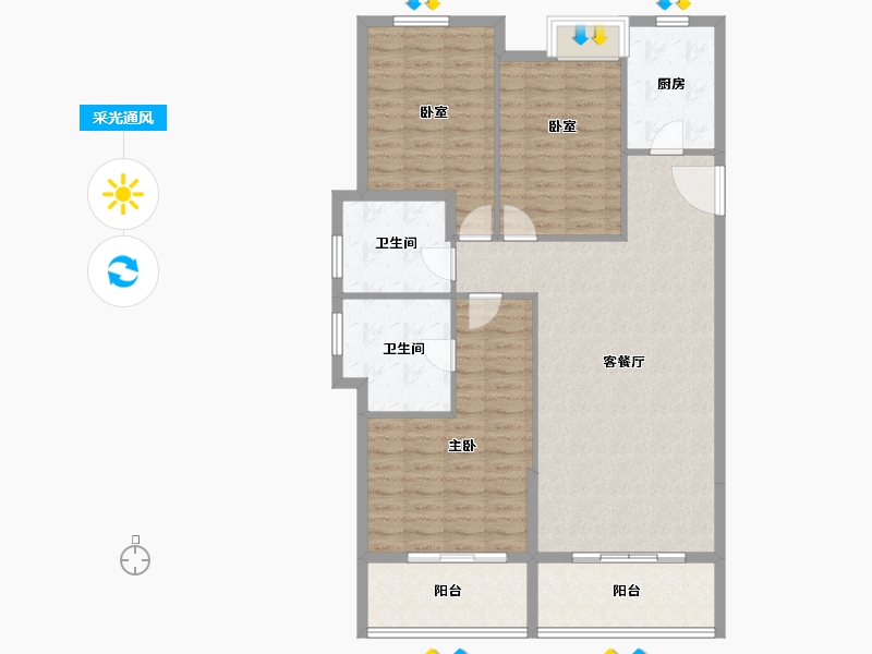 福建省-厦门市-住宅莲花首岸和院-115.67-户型库-采光通风