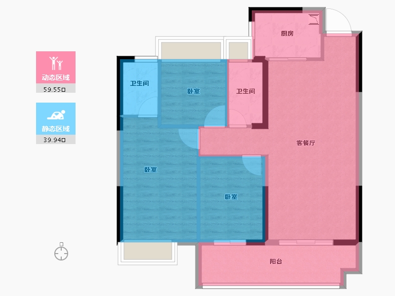 湖北省-咸宁市-三胜·御府-90.00-户型库-动静分区