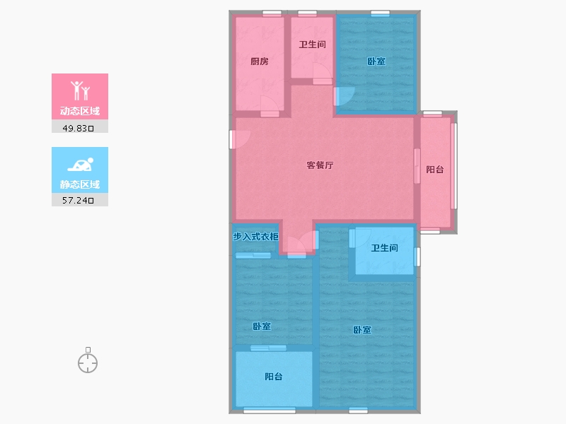 江苏省-徐州市-宏利达金水湾-93.99-户型库-动静分区