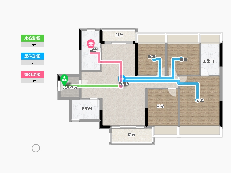 广东省-广州市-万科桃源里-108.00-户型库-动静线