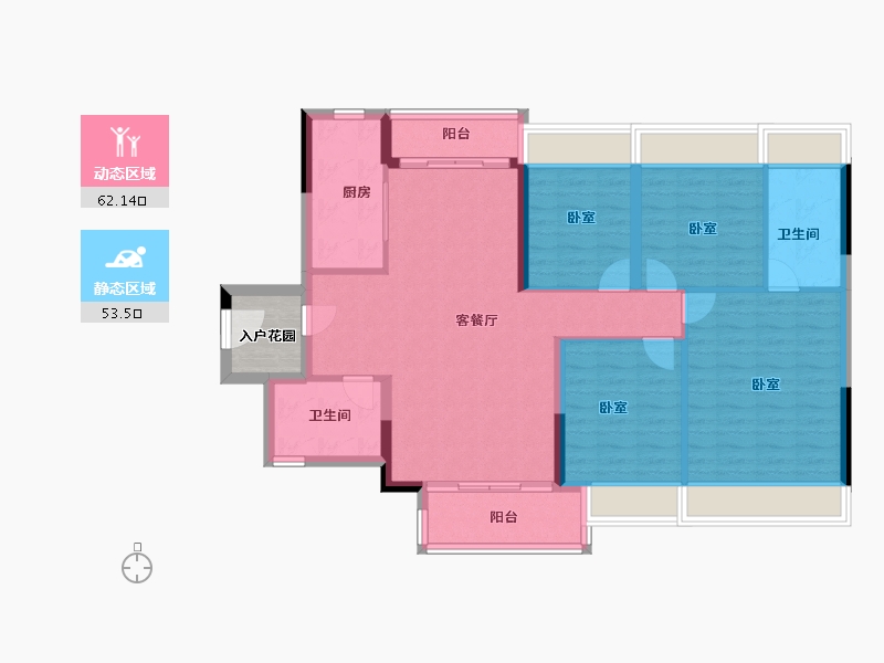 广东省-广州市-万科桃源里-108.00-户型库-动静分区