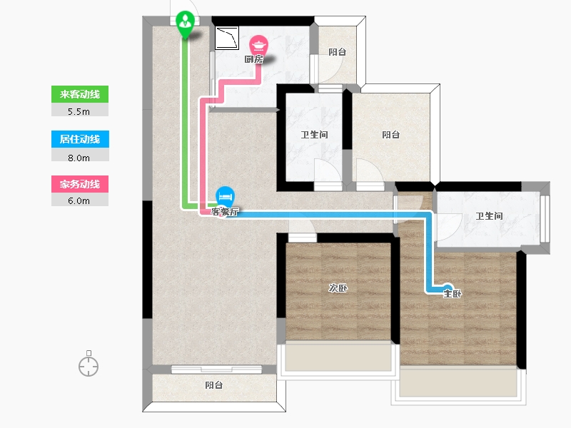 广东省-惠州市-龙光玖龙湾-72.23-户型库-动静线