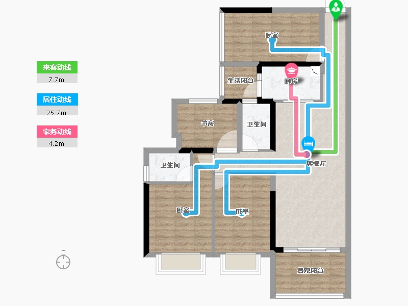 广东省-湛江市-建实帝景银湾-94.05-户型库-动静线