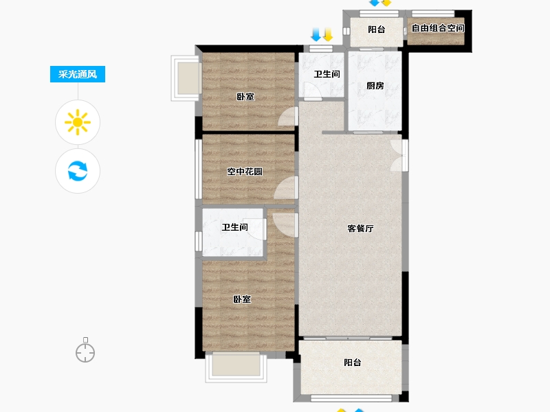 湖南省-邵阳市-东方威尼斯-81.48-户型库-采光通风