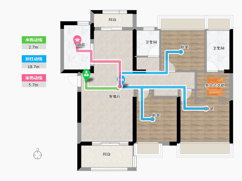 湖北省-黄冈市-新八·世纪华城-90.75-户型库-动静线