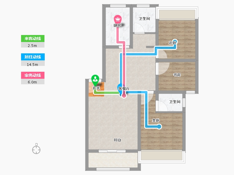 安徽省-宿州市-华纳橡树湾-80.00-户型库-动静线