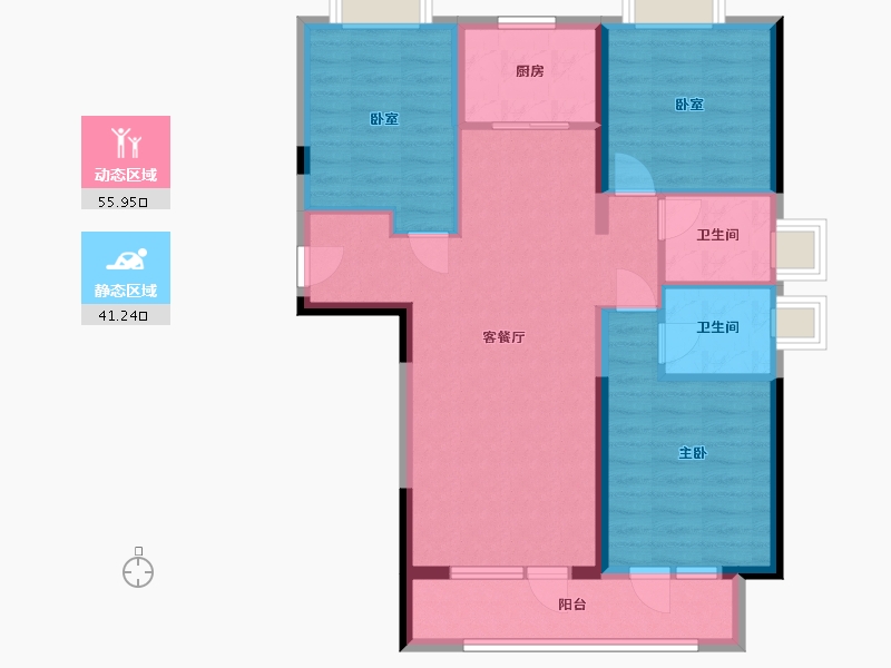 湖北省-武汉市-融创融公馆-86.88-户型库-动静分区