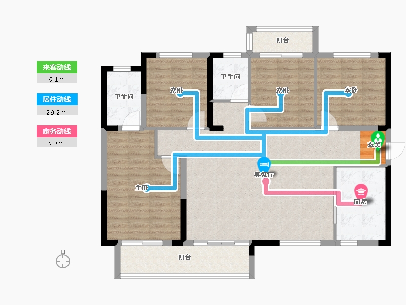 湖南省-益阳市-保利·香槟国际-109.98-户型库-动静线