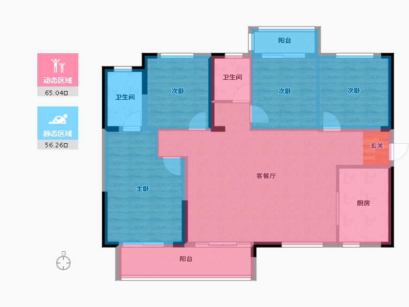 湖南省-益阳市-保利·香槟国际-109.98-户型库-动静分区