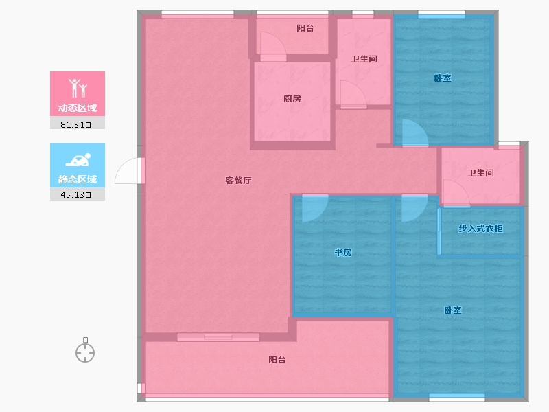 湖北省-咸宁市-通城青华嘉园-114.55-户型库-动静分区