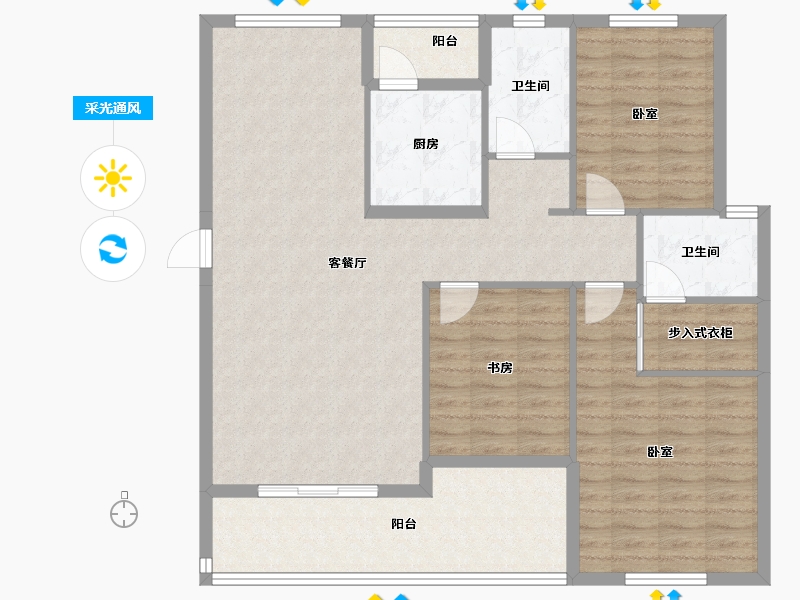 湖北省-咸宁市-通城青华嘉园-114.55-户型库-采光通风