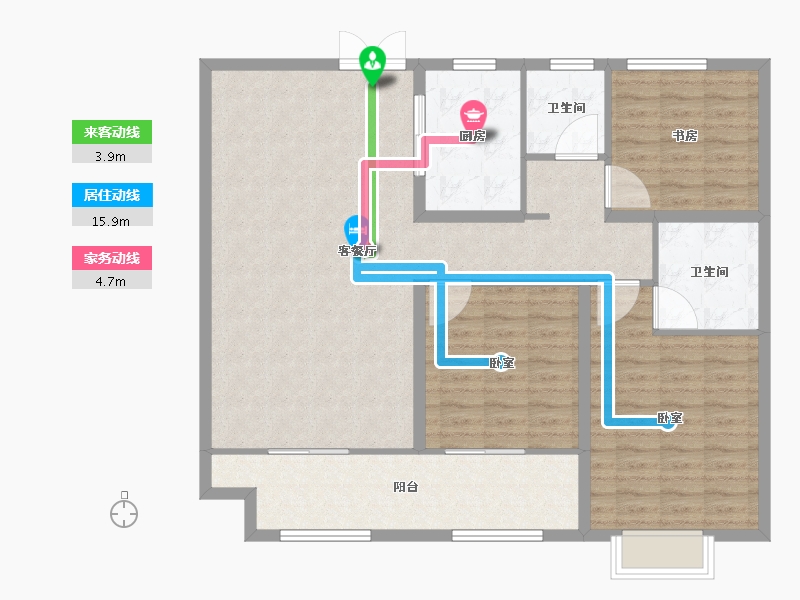 山东省-潍坊市-恒信•天悦-114.38-户型库-动静线