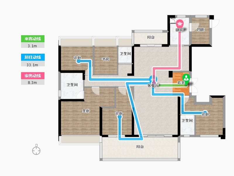 安徽省-宿州市-碧桂园中央公园-171.36-户型库-动静线