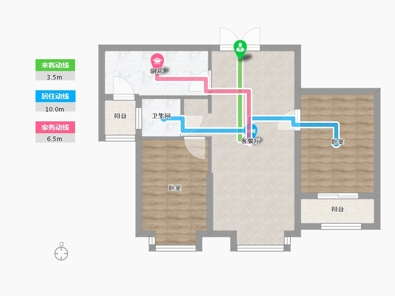 山东省-烟台市-建城颐苑-67.00-户型库-动静线