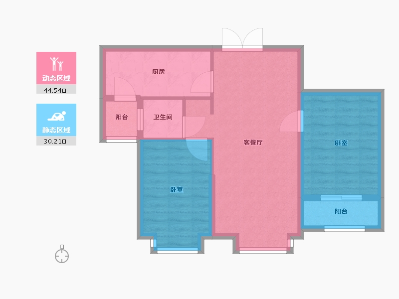 山东省-烟台市-建城颐苑-67.00-户型库-动静分区