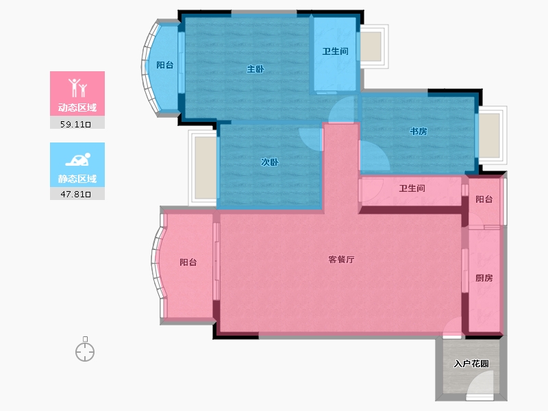 广东省-广州市-莱茵水岸-100.19-户型库-动静分区