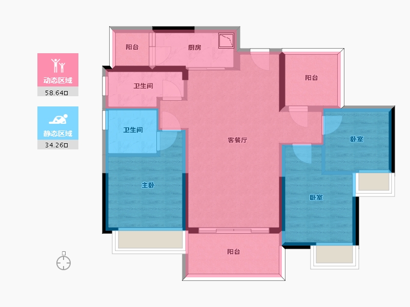 广东省-惠州市-福晟钱隆樽品-81.99-户型库-动静分区