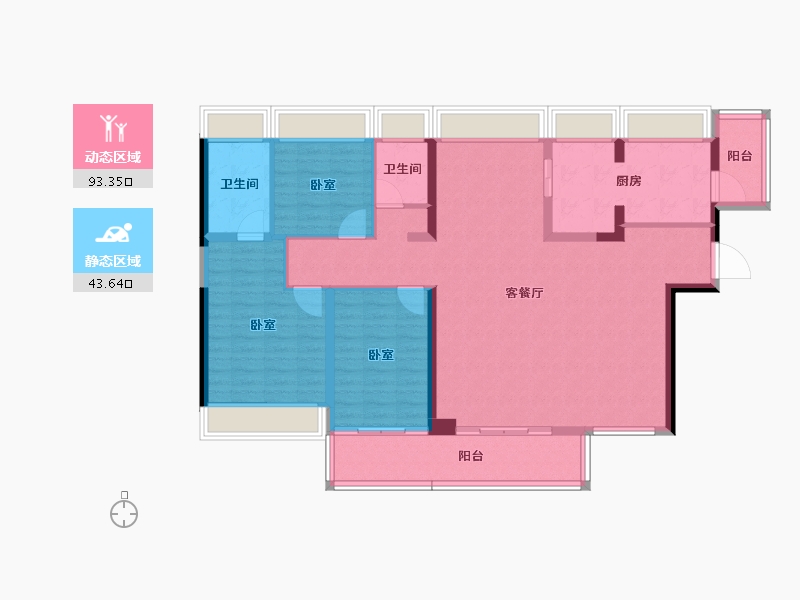 广东省-广州市-当代万国府MOMΛ-123.96-户型库-动静分区