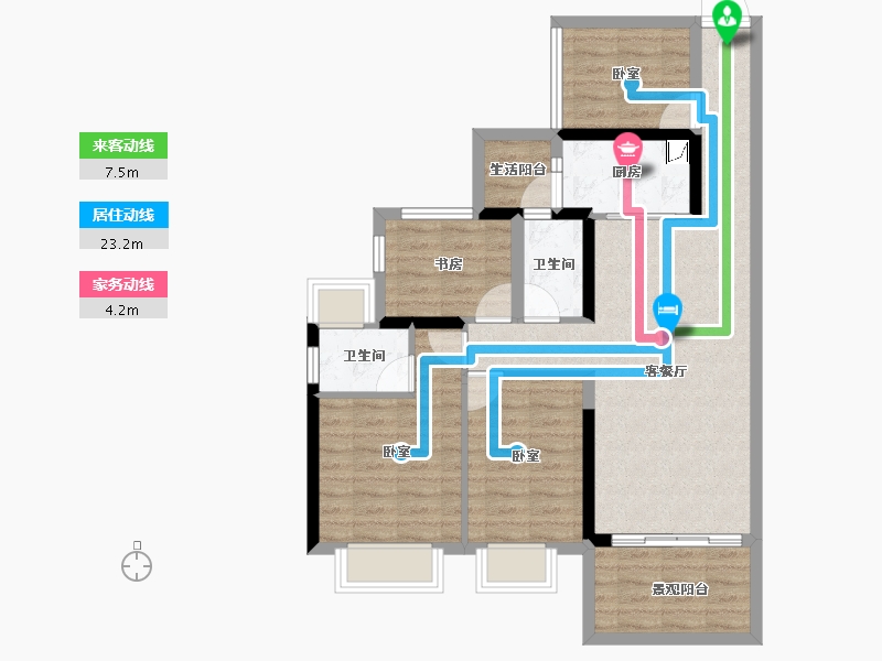 广东省-湛江市-建实帝景银湾-82.76-户型库-动静线