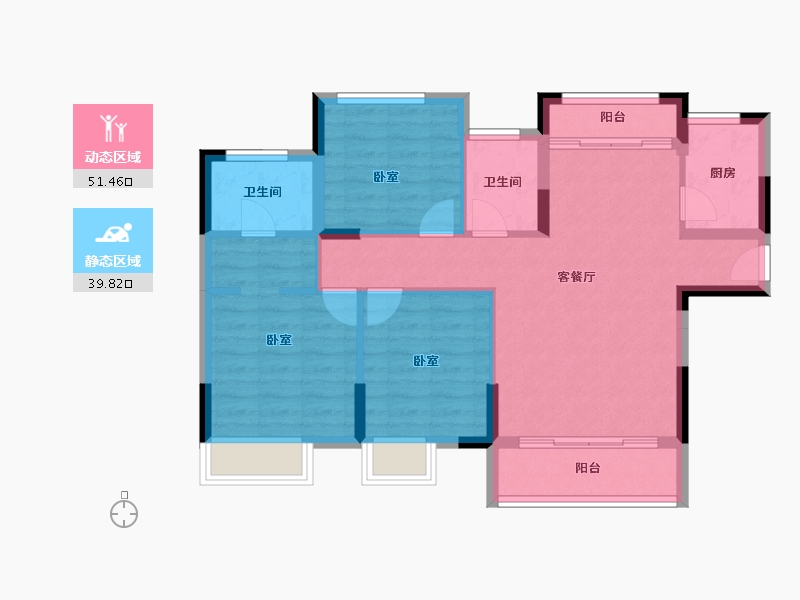 湖北省-襄阳市-襄投欣悦城-81.69-户型库-动静分区