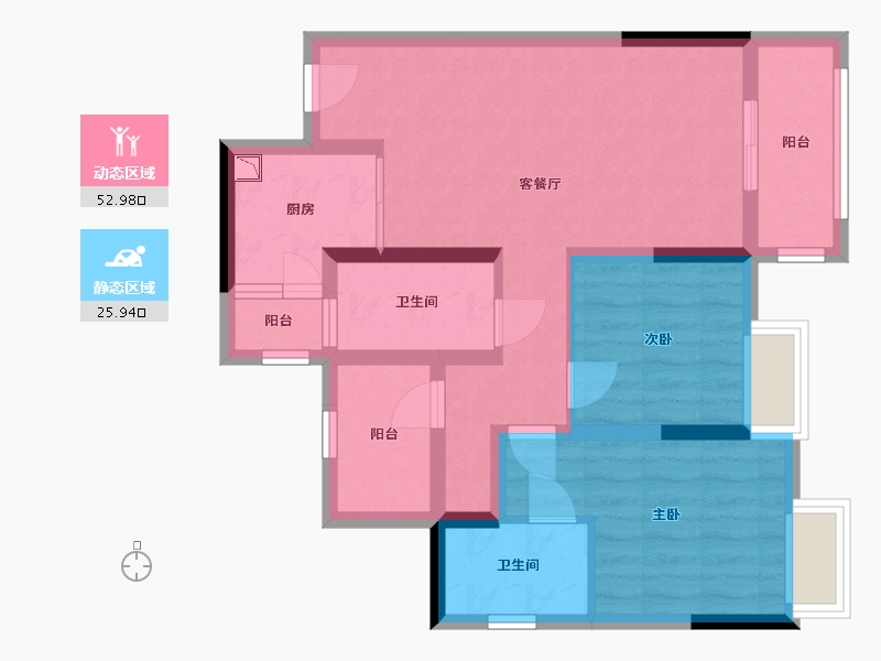 四川省-内江市-金科时代中心-68.39-户型库-动静分区