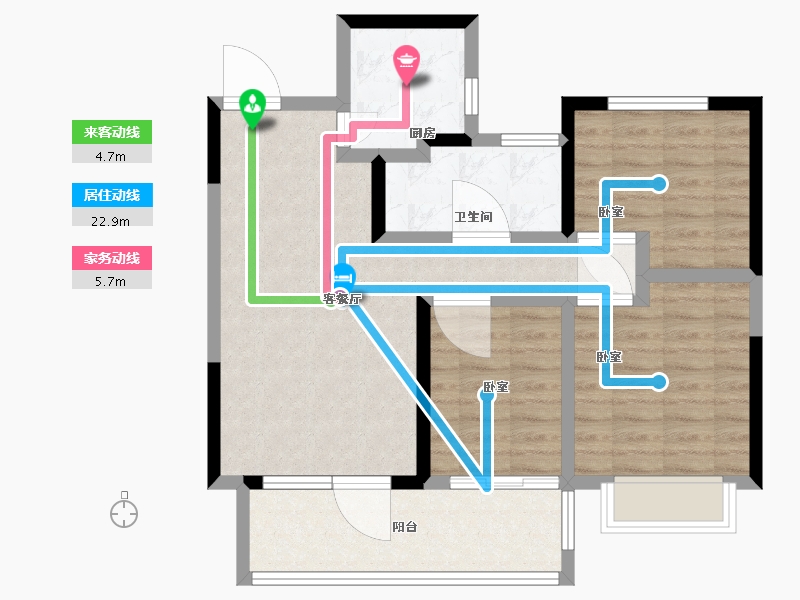 湖北省-黄石市-黄石当代满堂悦MOMΛ-77.00-户型库-动静线