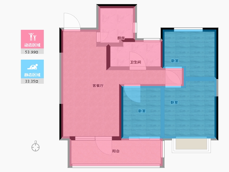 湖北省-黄石市-黄石当代满堂悦MOMΛ-77.00-户型库-动静分区