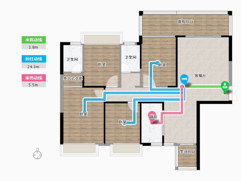 湖南省-衡阳市-汇丰时景-121.04-户型库-动静线