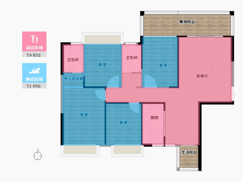 湖南省-衡阳市-汇丰时景-121.04-户型库-动静分区