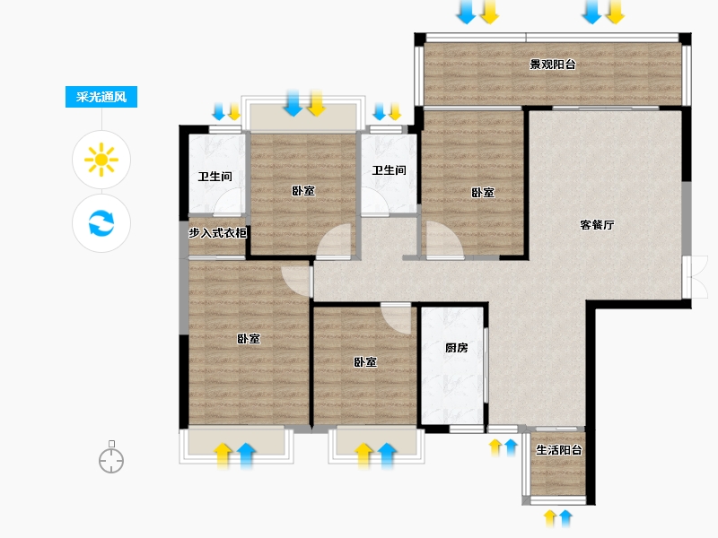 湖南省-衡阳市-汇丰时景-121.04-户型库-采光通风