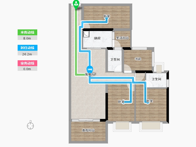 广东省-湛江市-建实帝景银湾-96.93-户型库-动静线