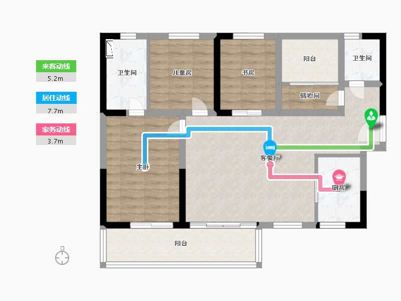 广东省-广州市-碧桂园印象花城-80.99-户型库-动静线