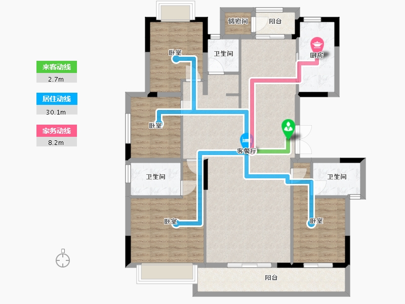 湖北省-武汉市-城投四新之光-131.40-户型库-动静线