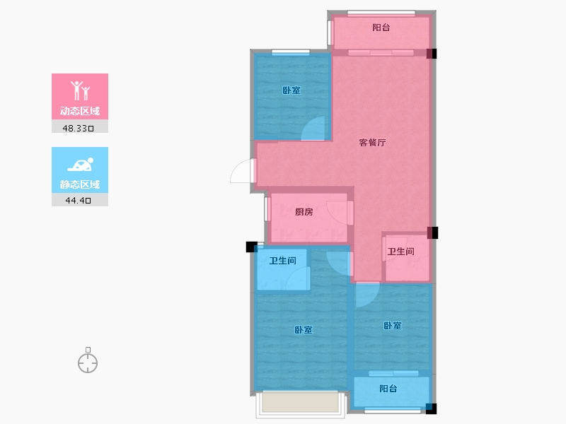 浙江省-绍兴市-店口丽景春天-83.00-户型库-动静分区