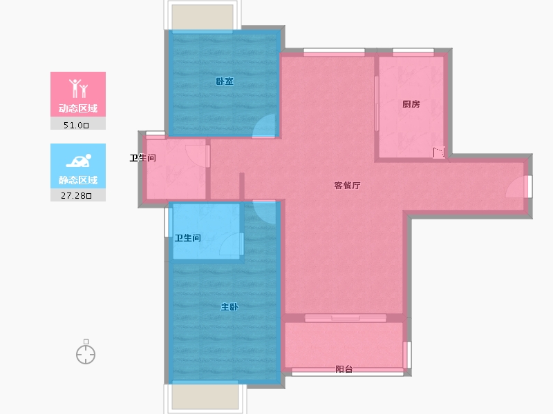 福建省-厦门市-招商兰溪谷-70.00-户型库-动静分区