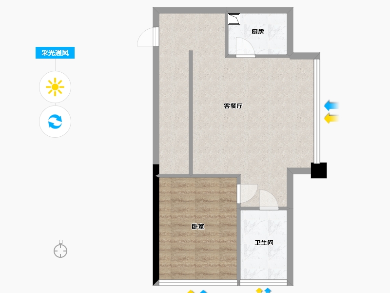 湖北省-武汉市-星光国际-57.21-户型库-采光通风