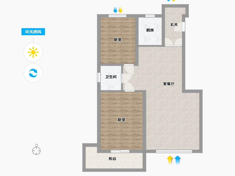 辽宁省-葫芦岛市-文化星城-79.57-户型库-采光通风