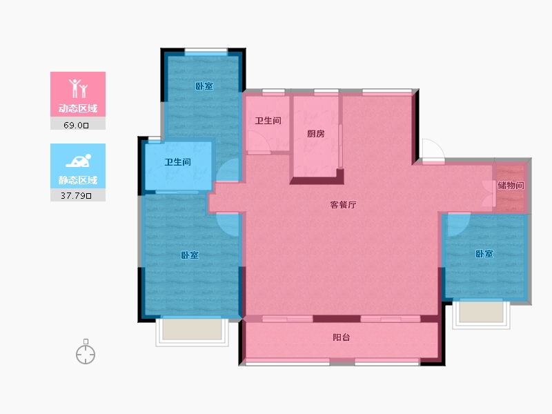 湖北省-黄冈市-黄州澳海府-96.26-户型库-动静分区