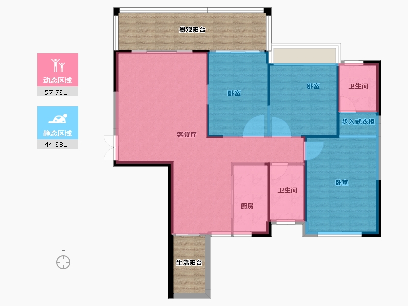 湖南省-衡阳市-汇丰时景-112.77-户型库-动静分区