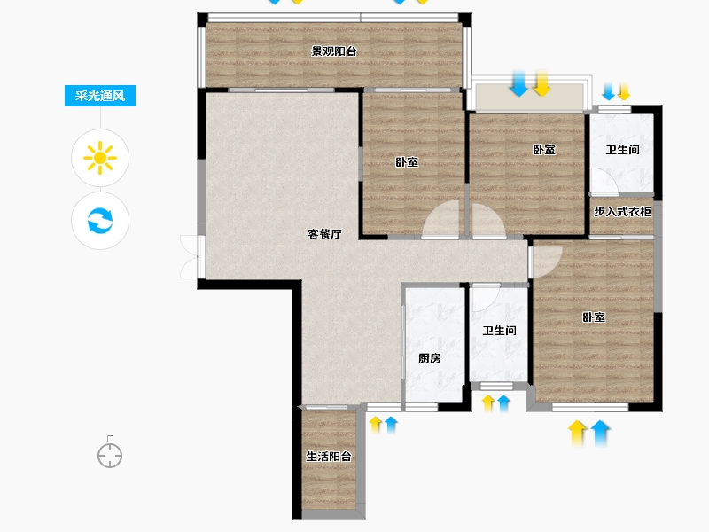 湖南省-衡阳市-汇丰时景-112.77-户型库-采光通风