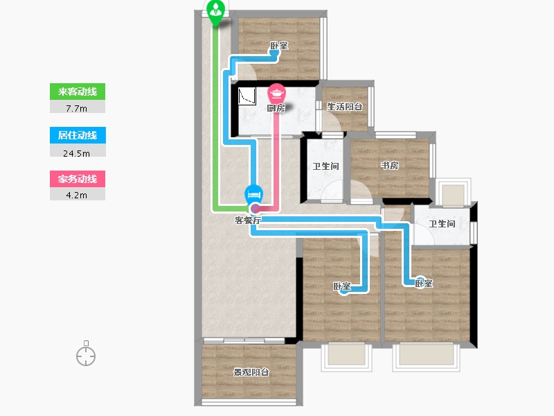 广东省-湛江市-建实帝景银湾-88.53-户型库-动静线