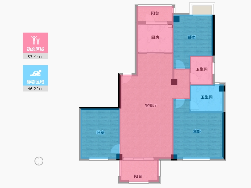 福建省-厦门市-招商兰溪谷-94.00-户型库-动静分区