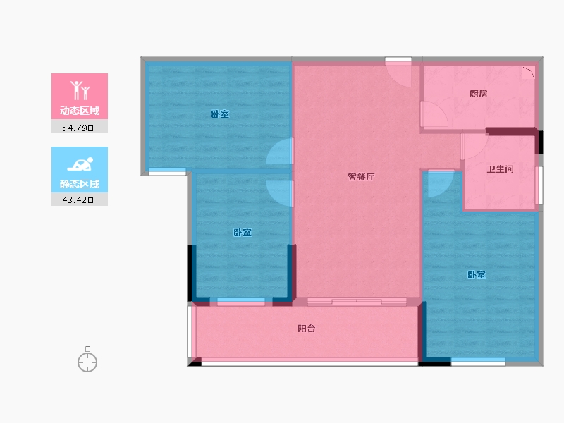 湖北省-咸宁市-通城青华嘉园-89.19-户型库-动静分区