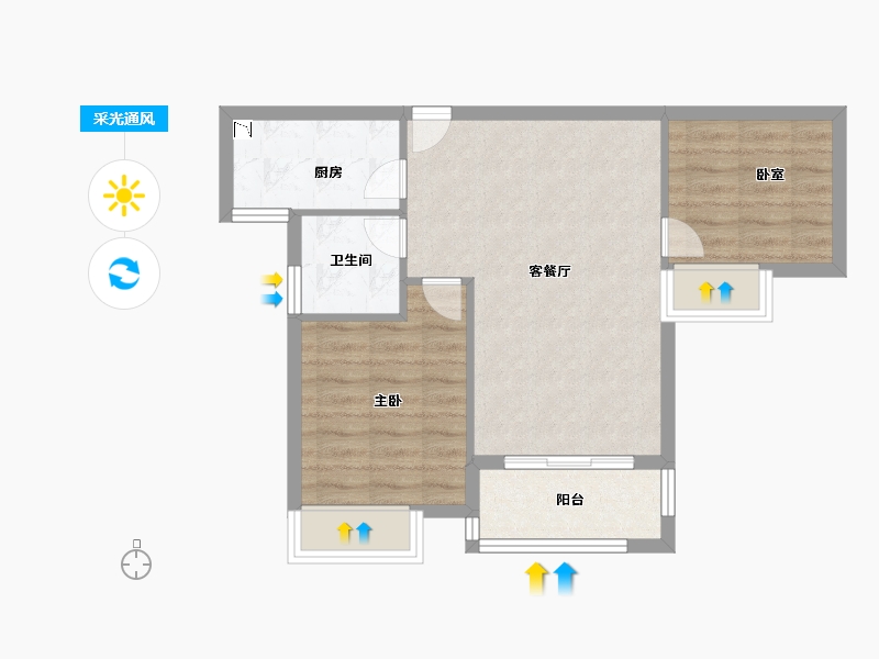 福建省-厦门市-招商兰溪谷-57.88-户型库-采光通风