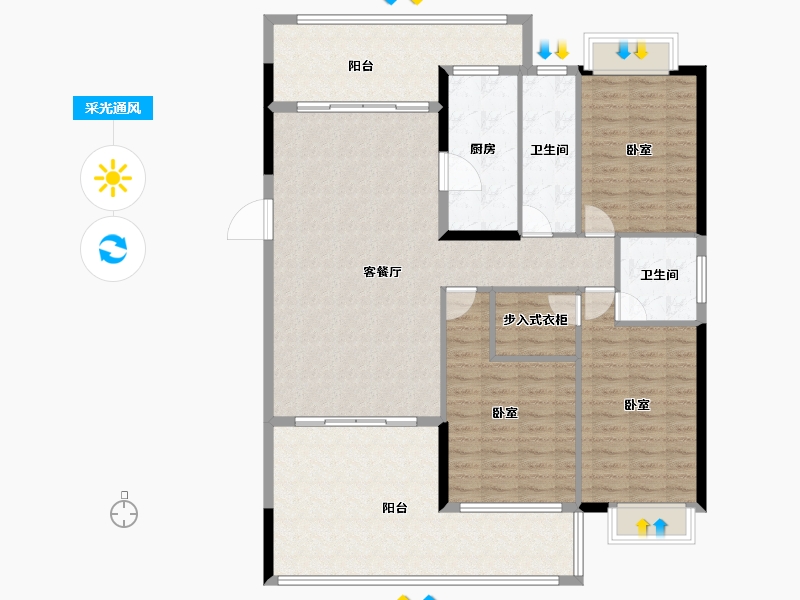 广东省-汕头市-海湾一城-140.01-户型库-采光通风