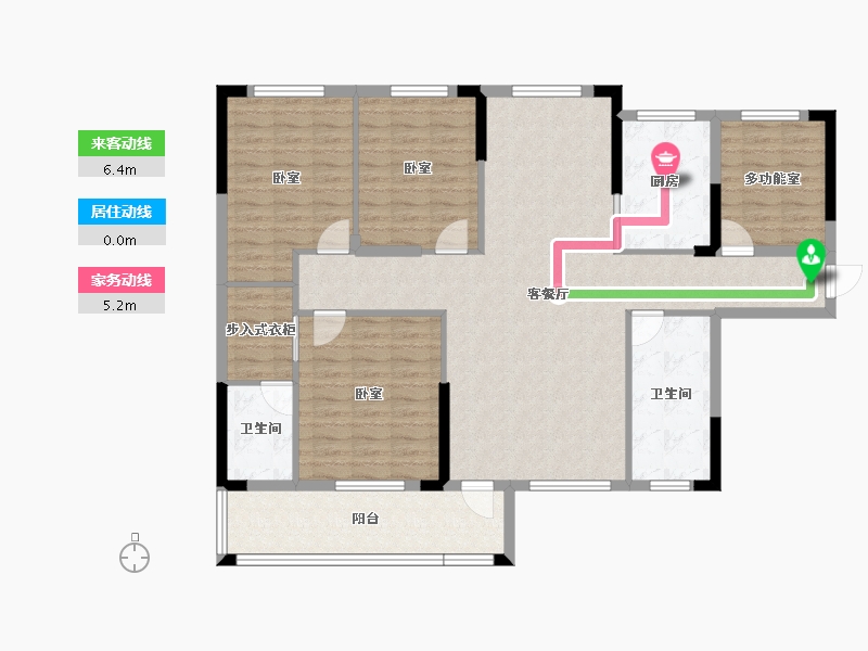 湖北省-咸宁市-通城青华嘉园-126.14-户型库-动静线