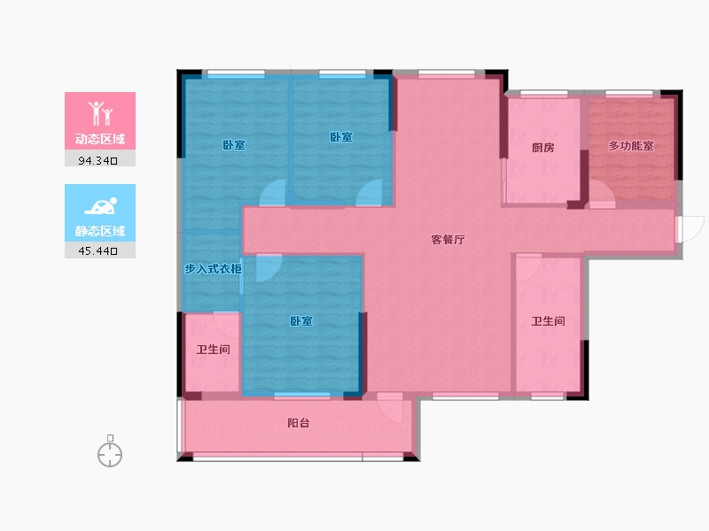 湖北省-咸宁市-通城青华嘉园-126.14-户型库-动静分区