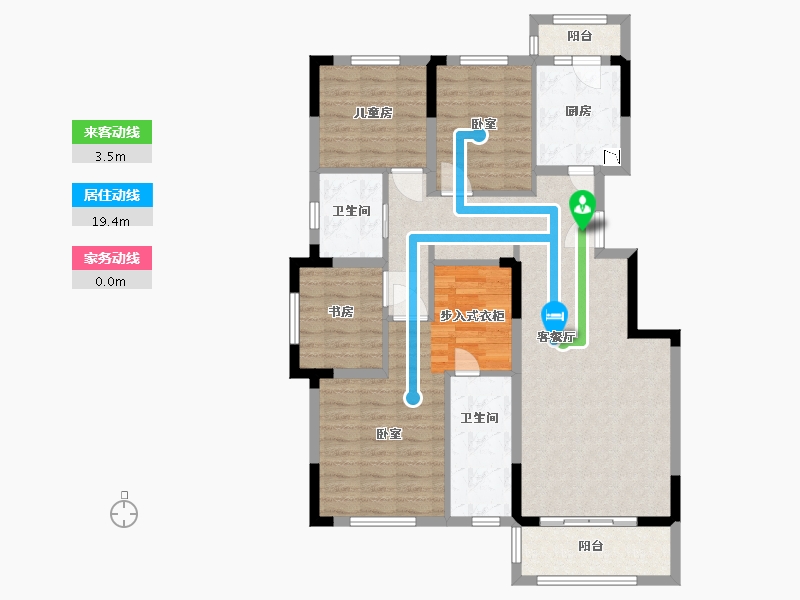 湖北省-武汉市-美联德玛假日三期德玛风情-107.07-户型库-动静线