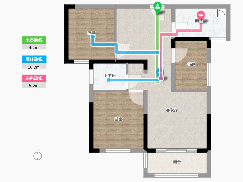 湖北省-武汉市-美联德玛假日三期德玛风情-72.54-户型库-动静线